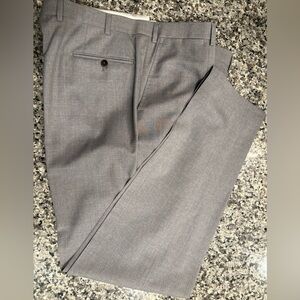 Isaia Napoli Light Gray Tailored Trousers 39x33 Flat Front Slim Made in Italy